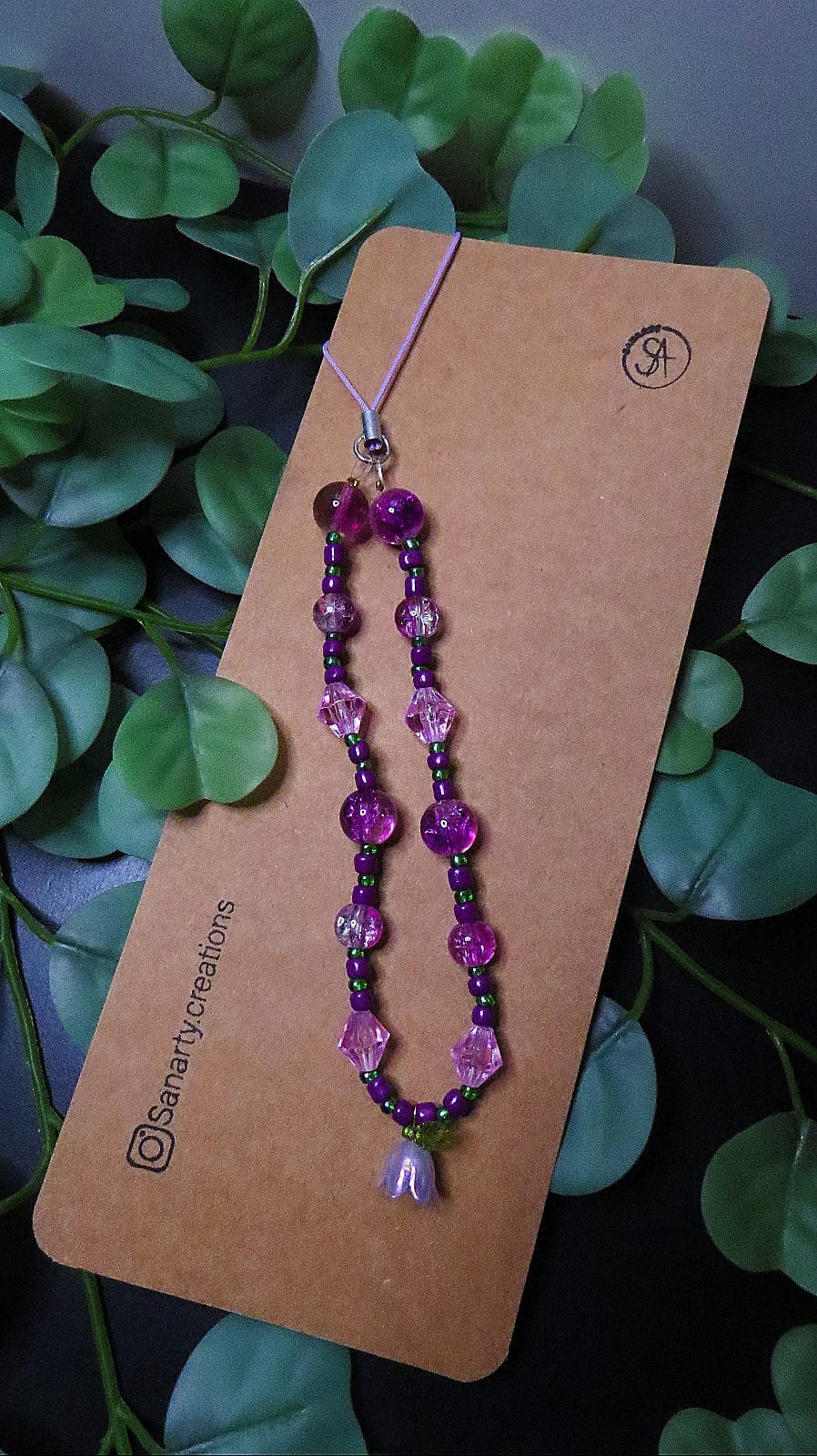 Phone cord purple tulip
